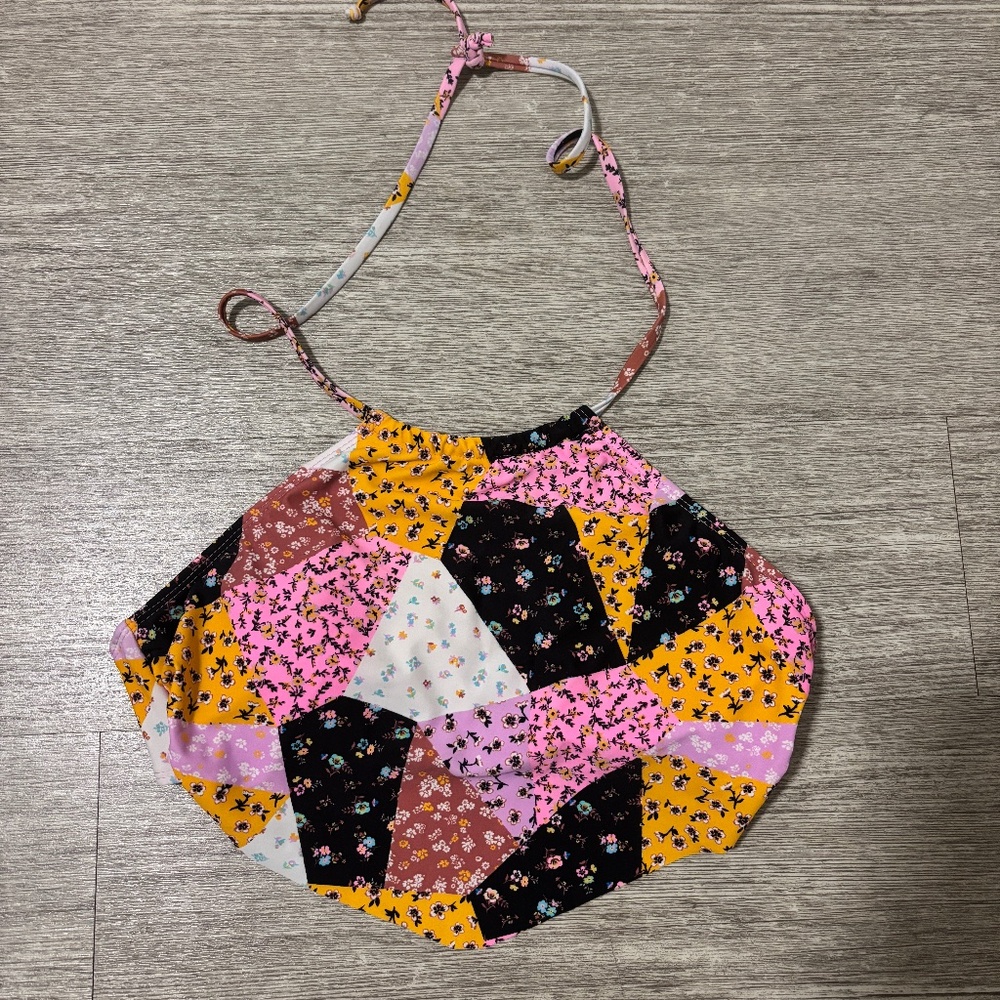 Teens halter swim suit top pink